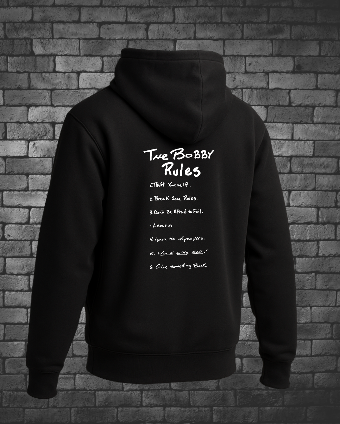 Bobby Rules Black Zip Hoodies | Wholesale - Street Style By Nickola