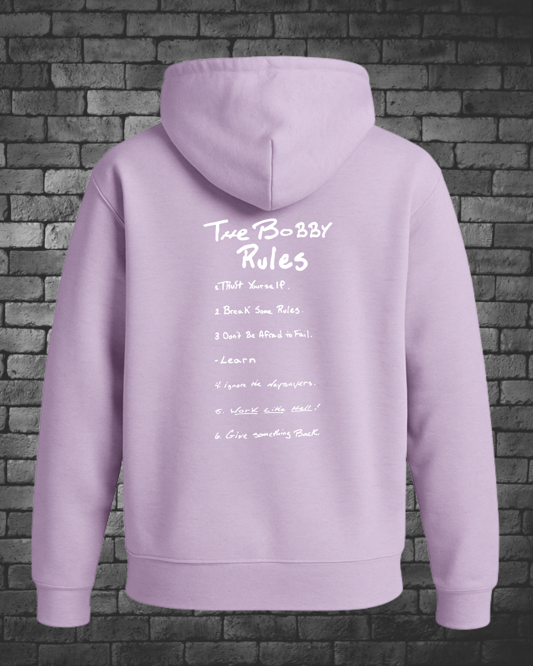 Bobby Rules Pink Pullover Hoodies Back | Wholesale - Street Style By Nickola