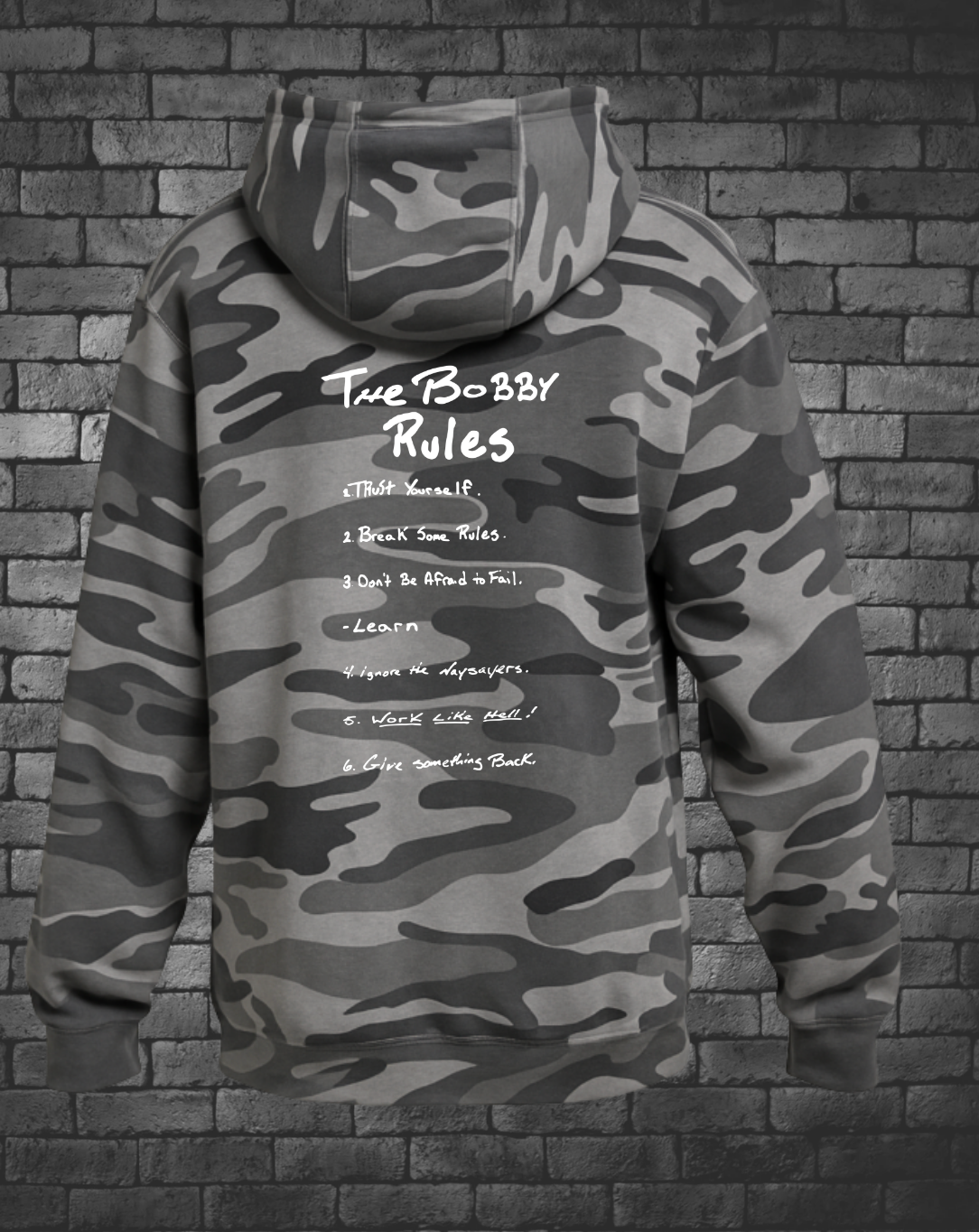 Bobby Rules Camo Pullover Hoodies Back | Wholesale - Street Style By Nickola