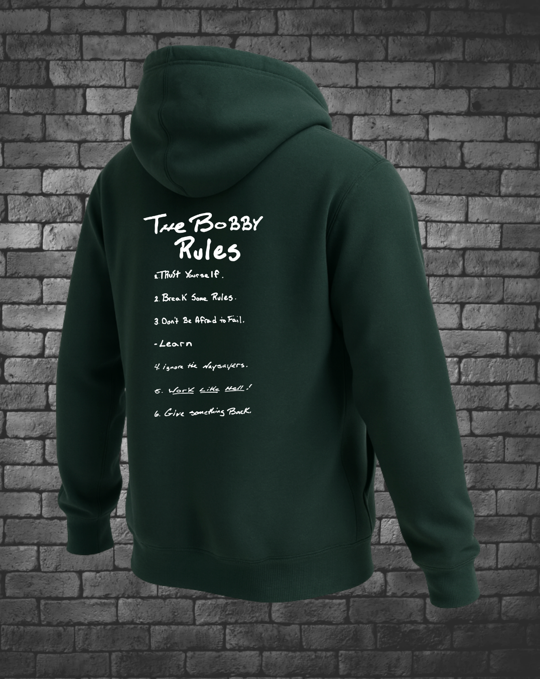 Bobby Rules Green Pullover Hoodies Back | Wholesale - Street Style By Nickola