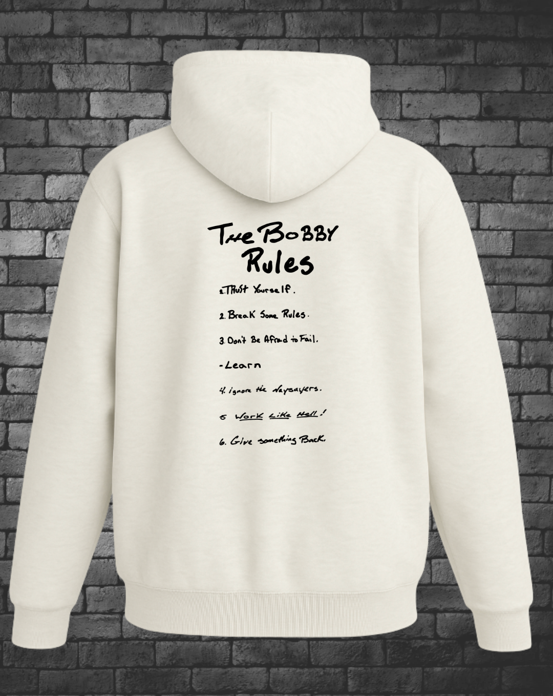 Bobby Rules White Zip Hoodies | Wholesale - Street Style By Nickola