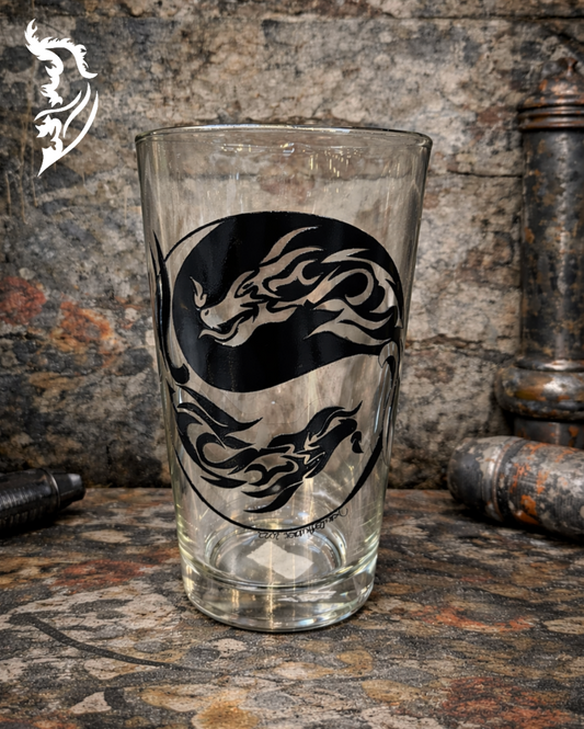 Dragon Yin & Yang Pint Glass