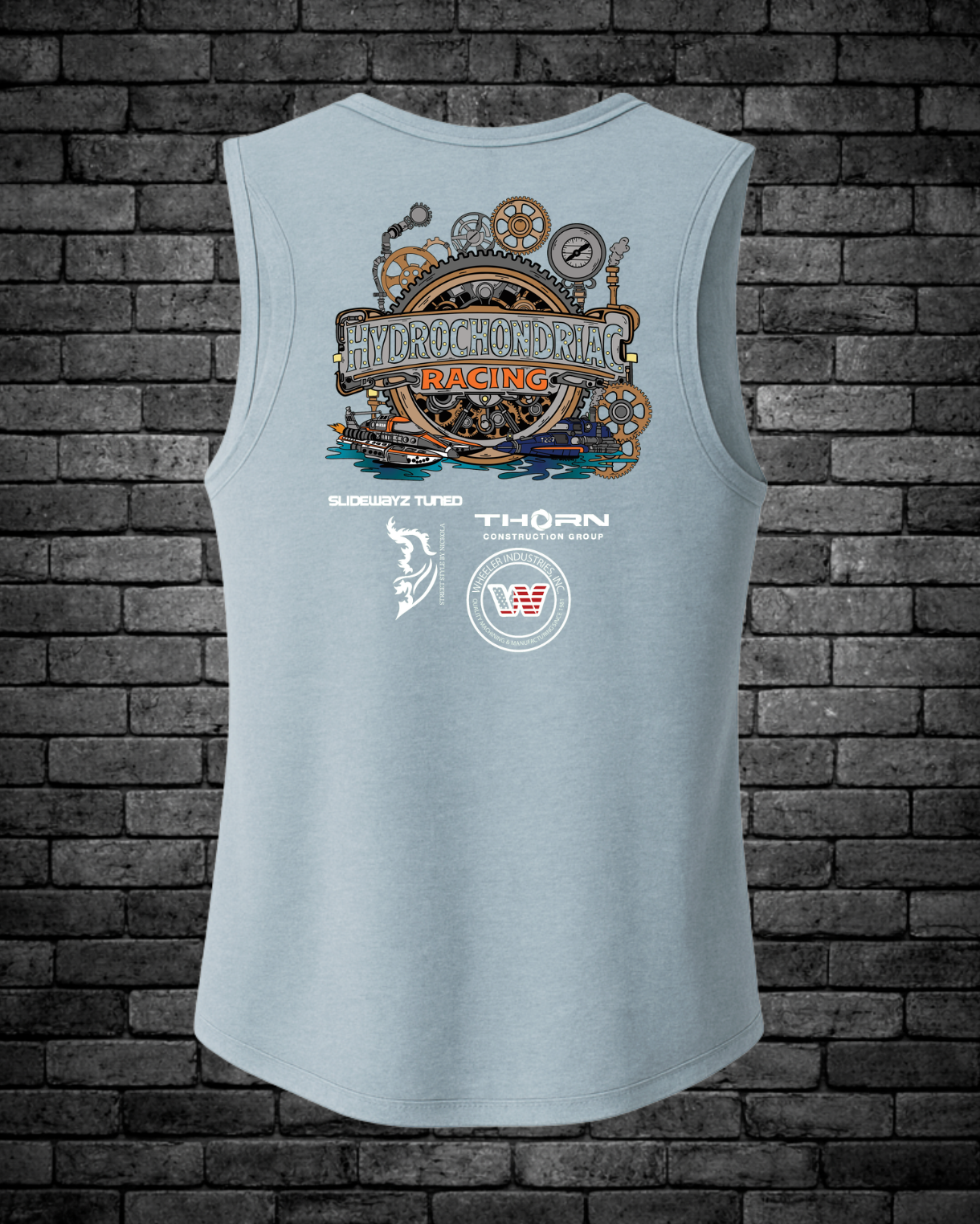 2026 Steampunk Hydrochondriac Racing Ladies Muscle Tank