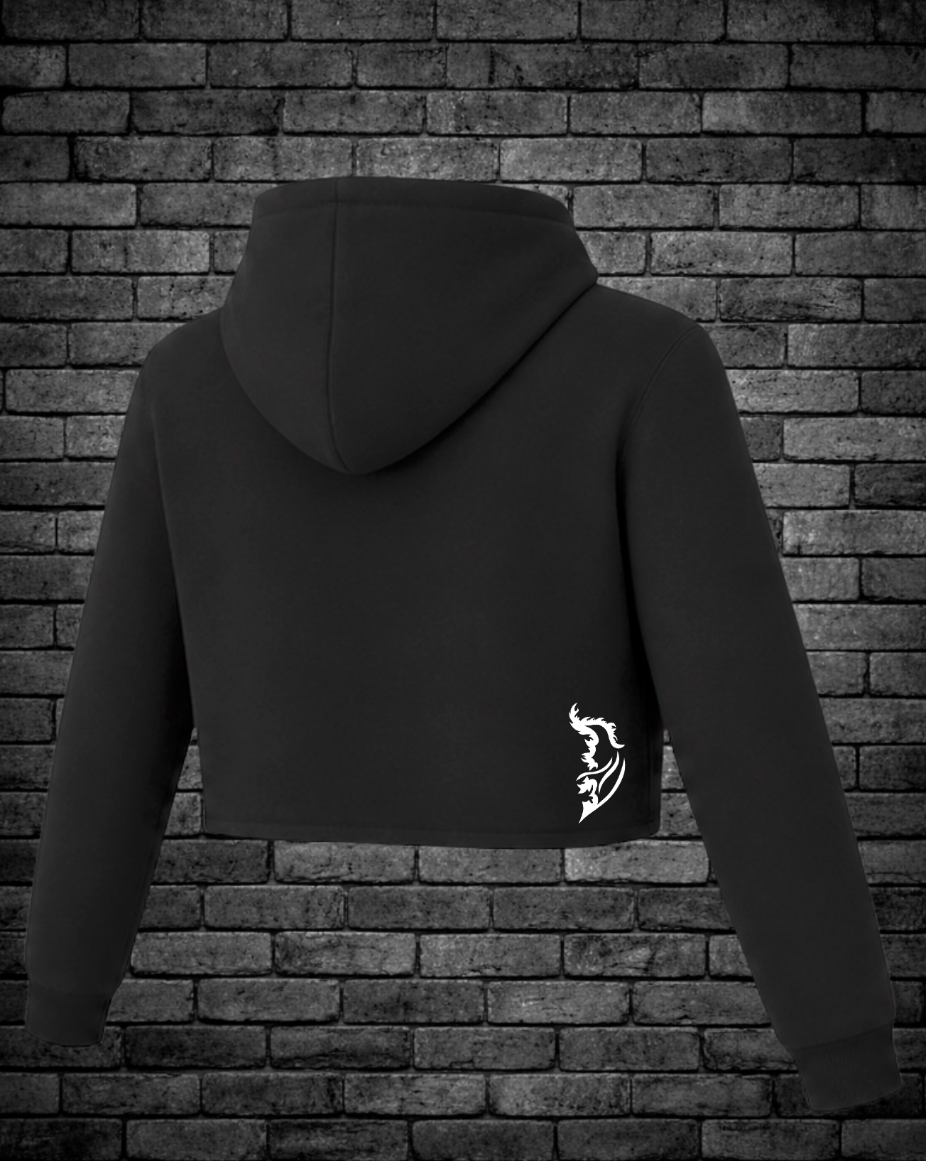 Red Lips Cropped Hoodie