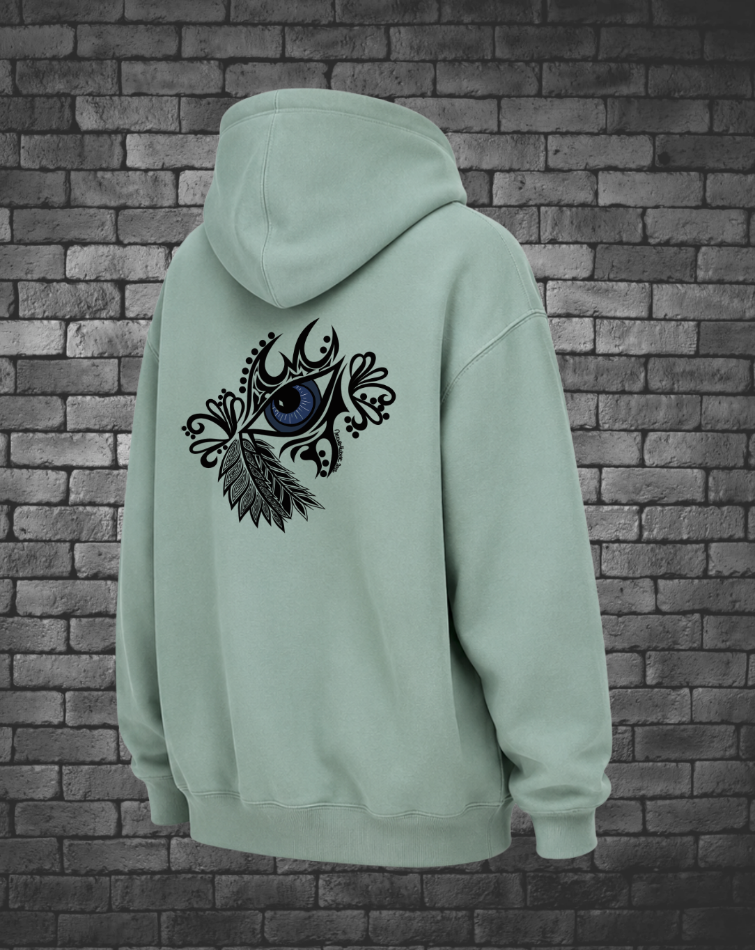 Eye with Feather Heavy Weight Hoodie
