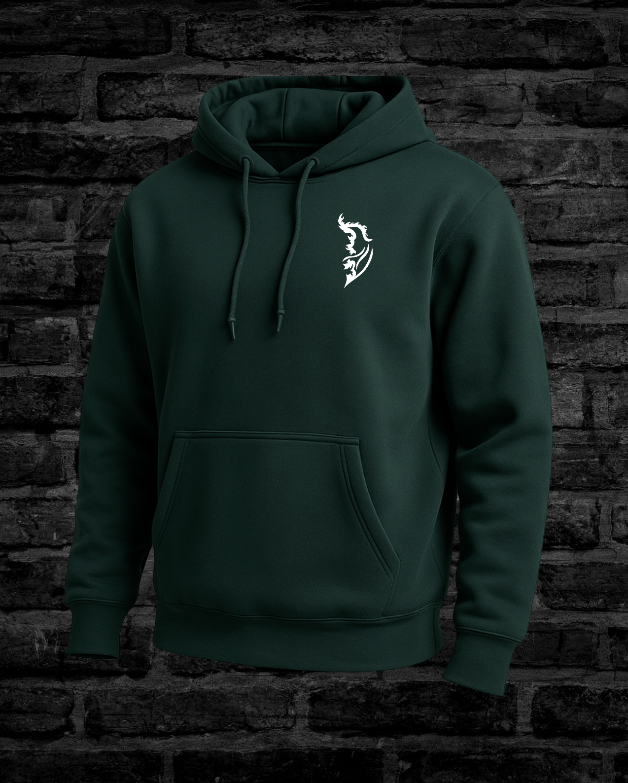 White Angel Wing Logo on front left chest
