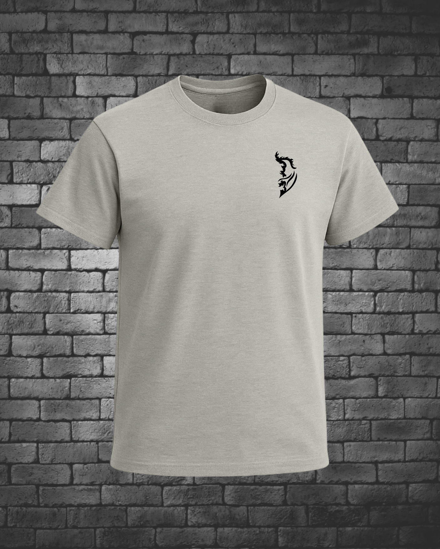 Black Angel Wing Logo on left chest