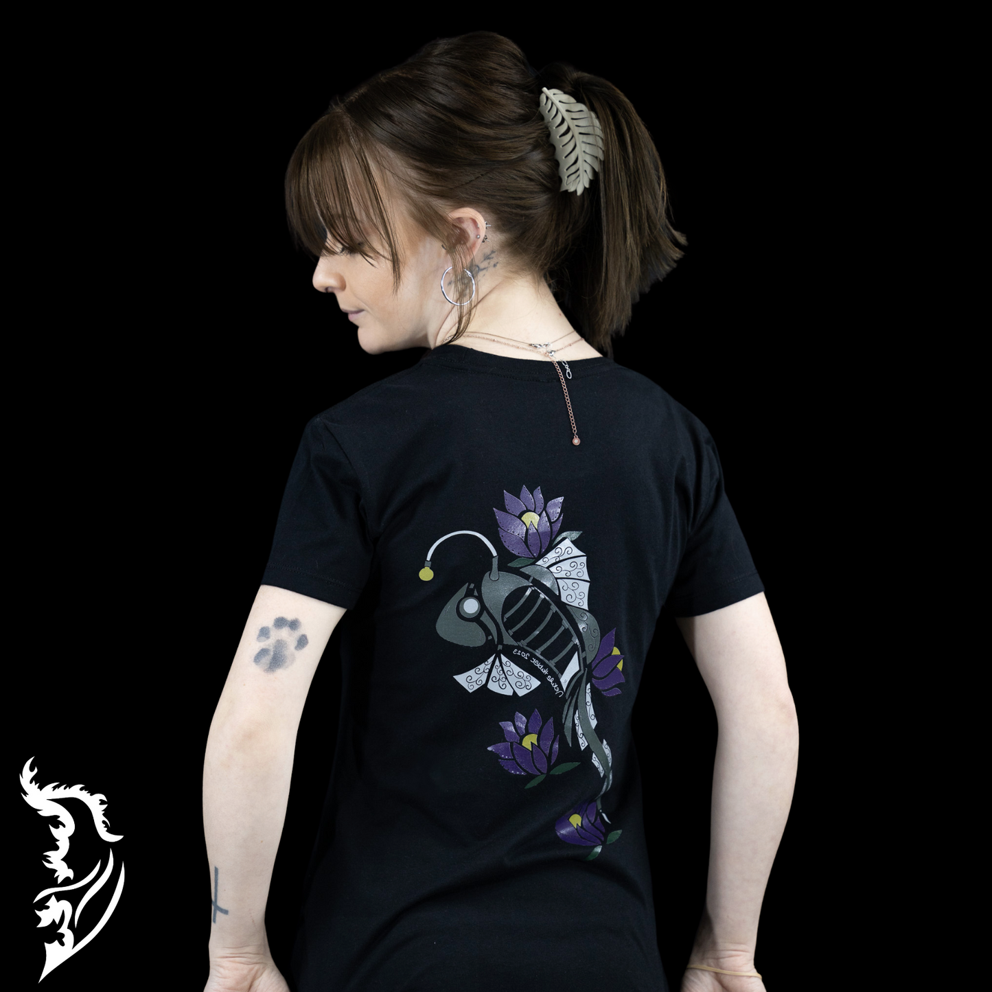 Steampunk Fish Hand-drawn T-Shirt | Ladies