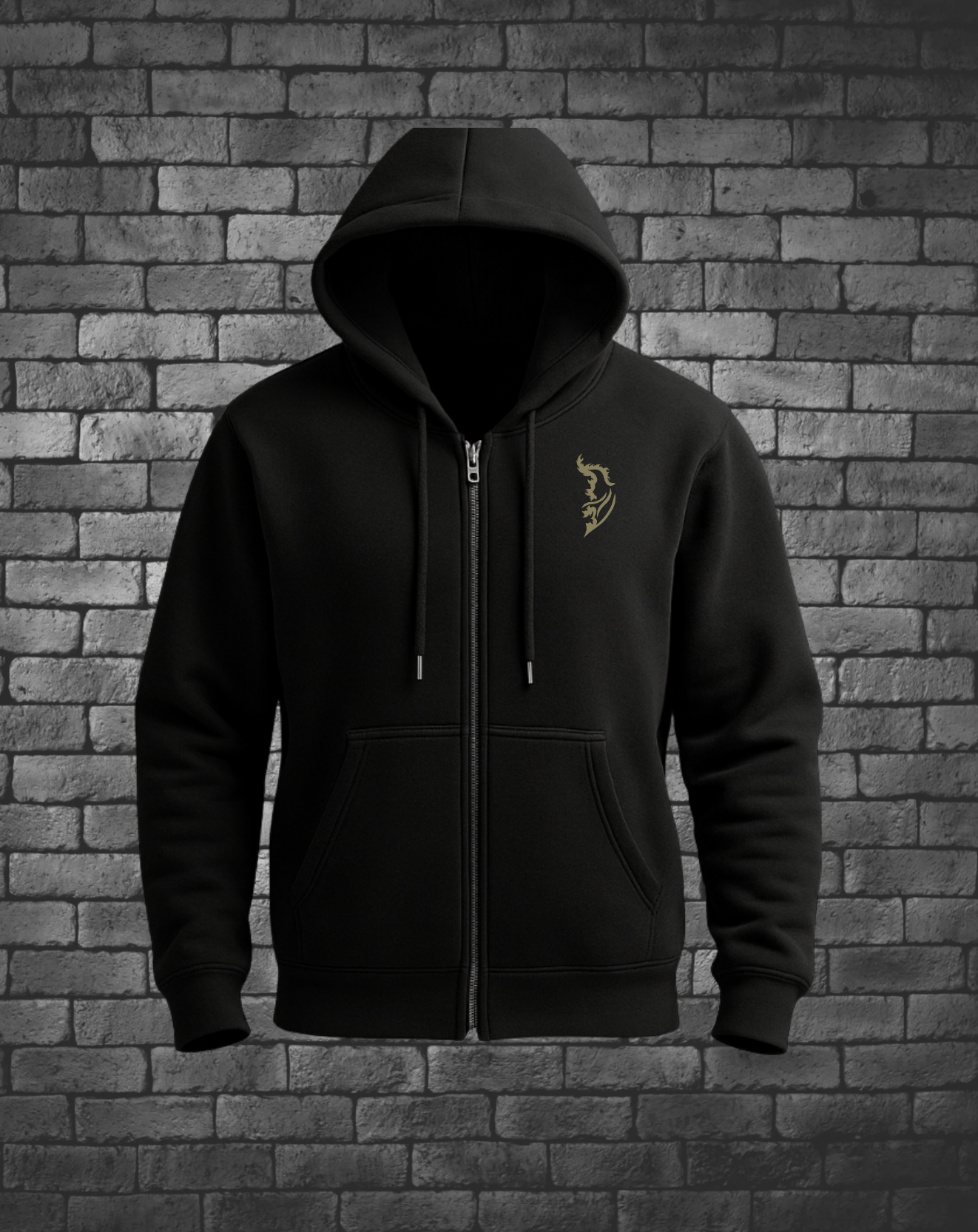Bronze Angel Wing Logo on front left chest