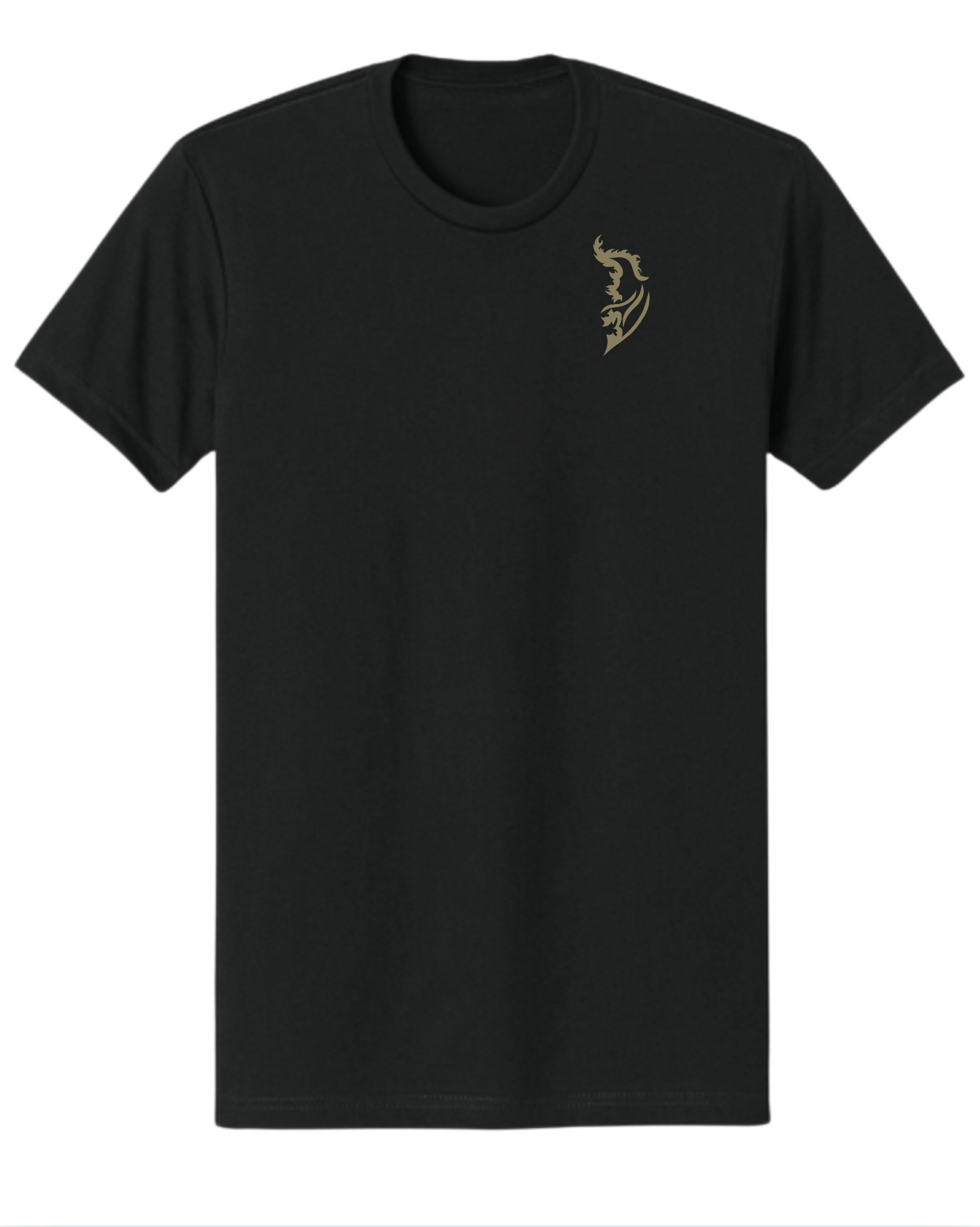 Bronze Angel Wing Logo on front left chest
