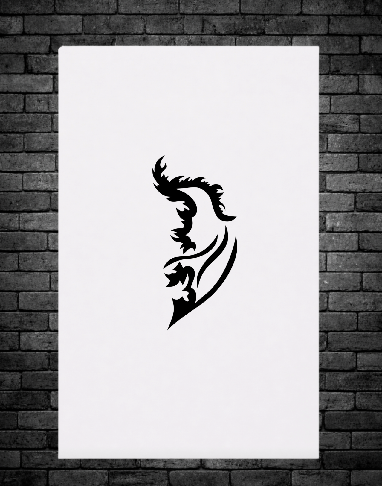Black Angel Wing logo on back center of card