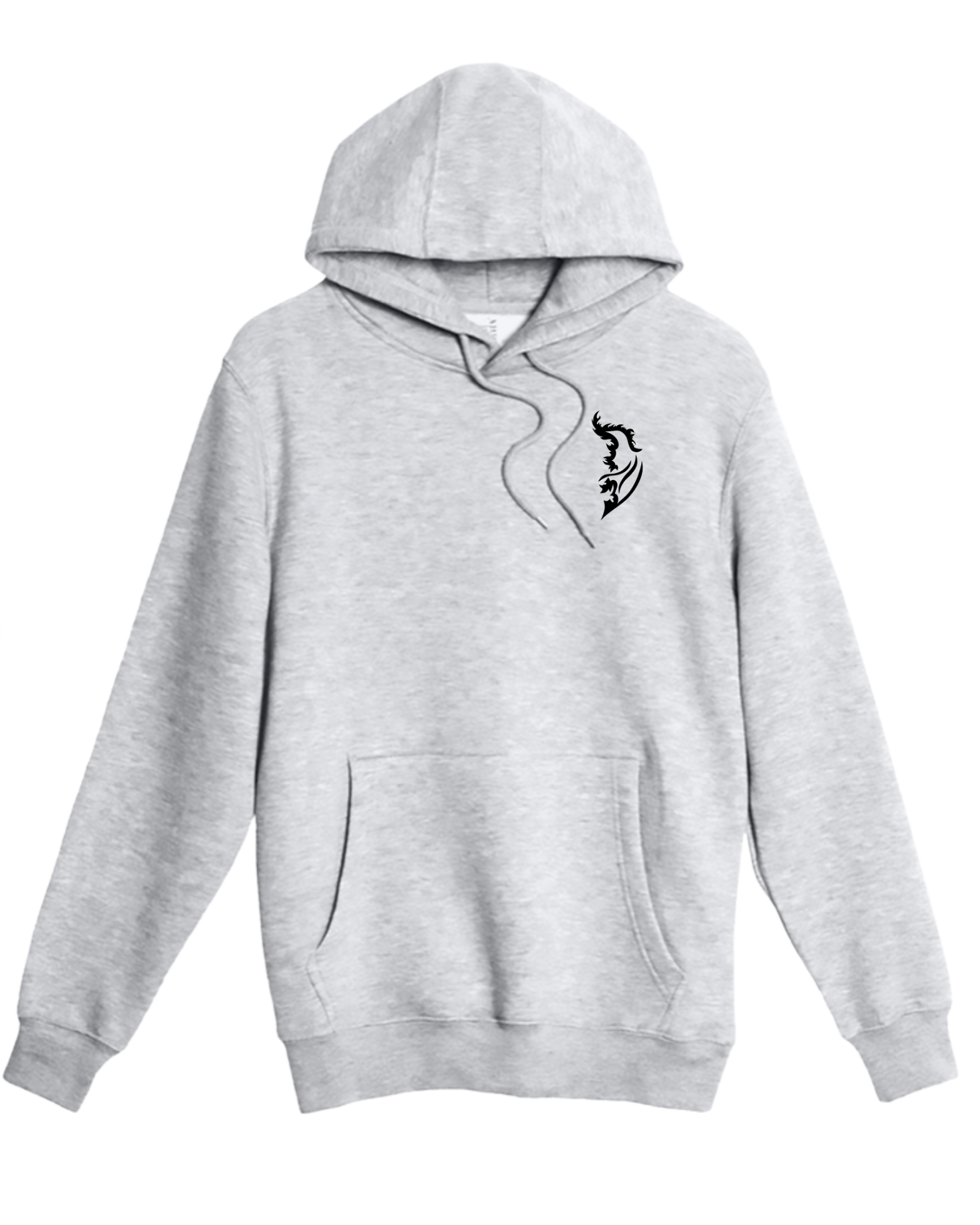Black Angel Wing Logo on front left chest