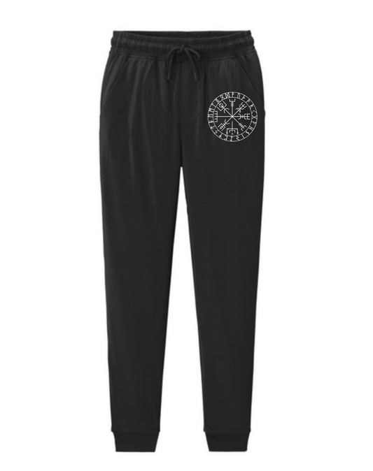 Black Joggers with Viking Compass on Right side by pocket