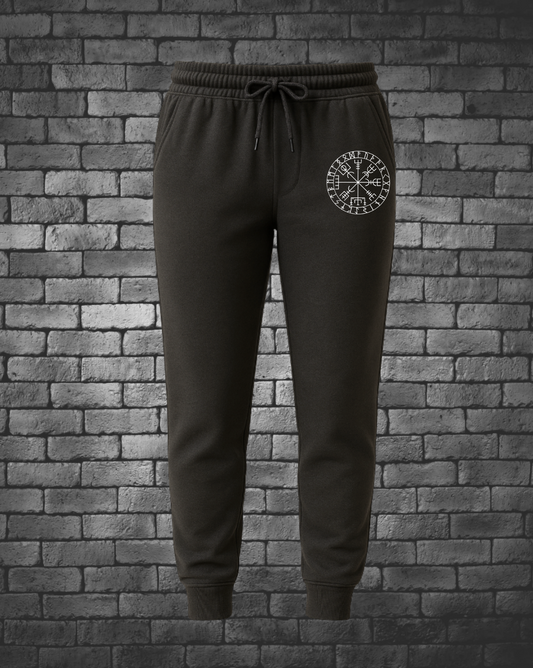 Black Joggers with Viking Compass on Right side by pocket