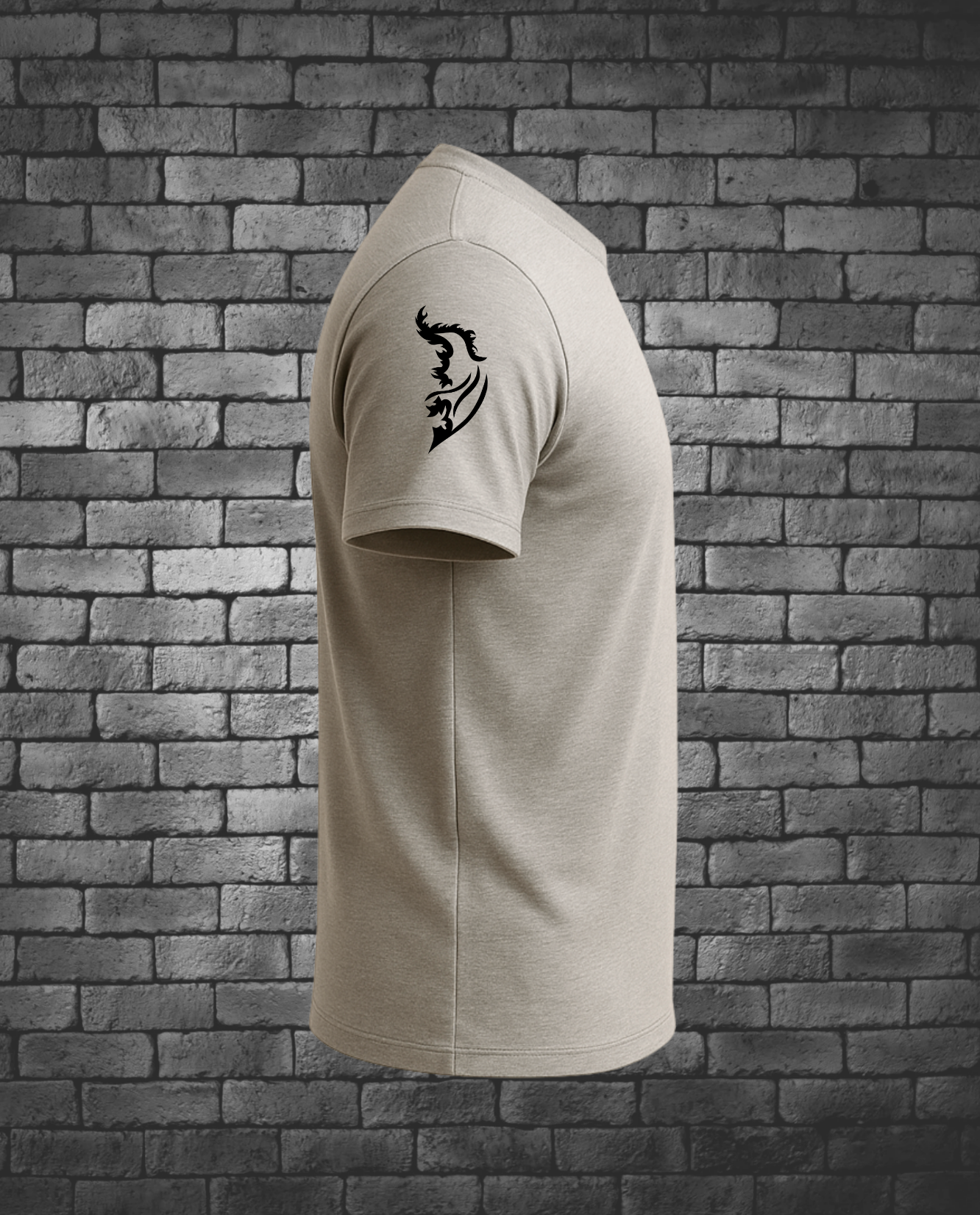 Black Angel Wing Logo on Right Shoulder