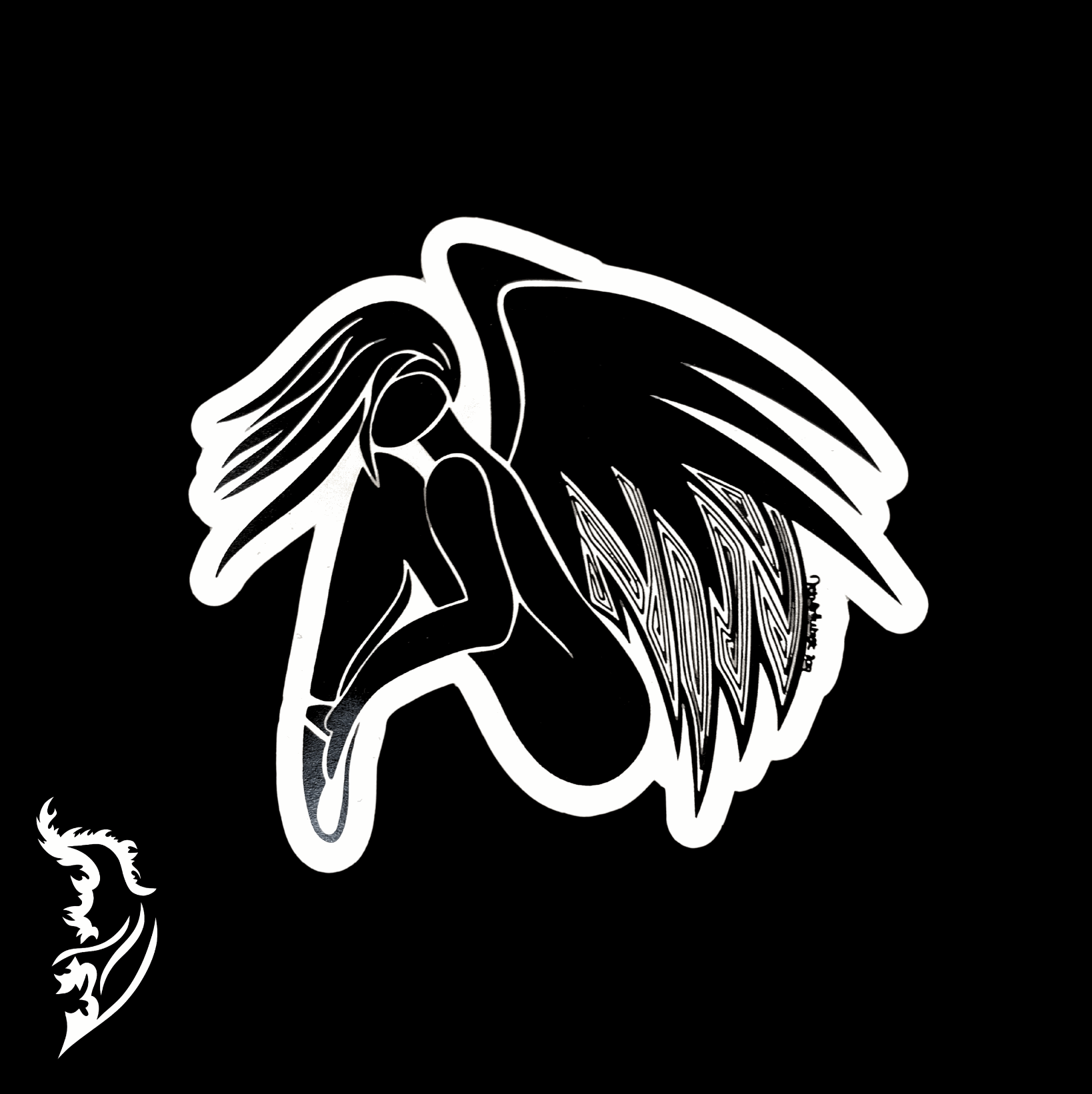 Ballerina Angel - Hand - drawn Vinyl Sticker