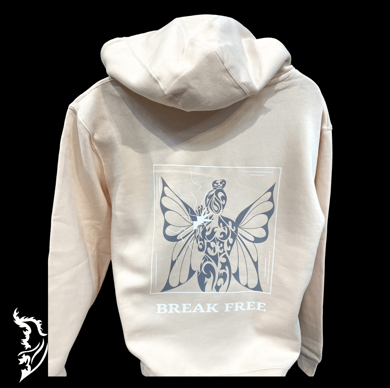 Break Free Hand - drawn Fleece Lined Hoodie