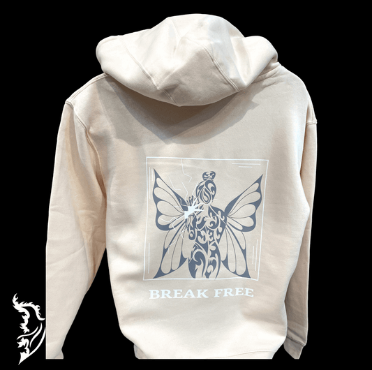 Break Free Hand - drawn Fleece Lined Hoodie