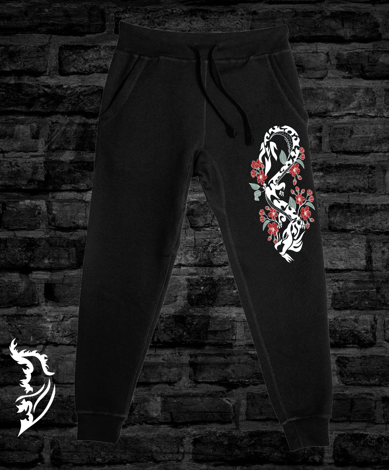 Cherry Blossom Dragon Joggers