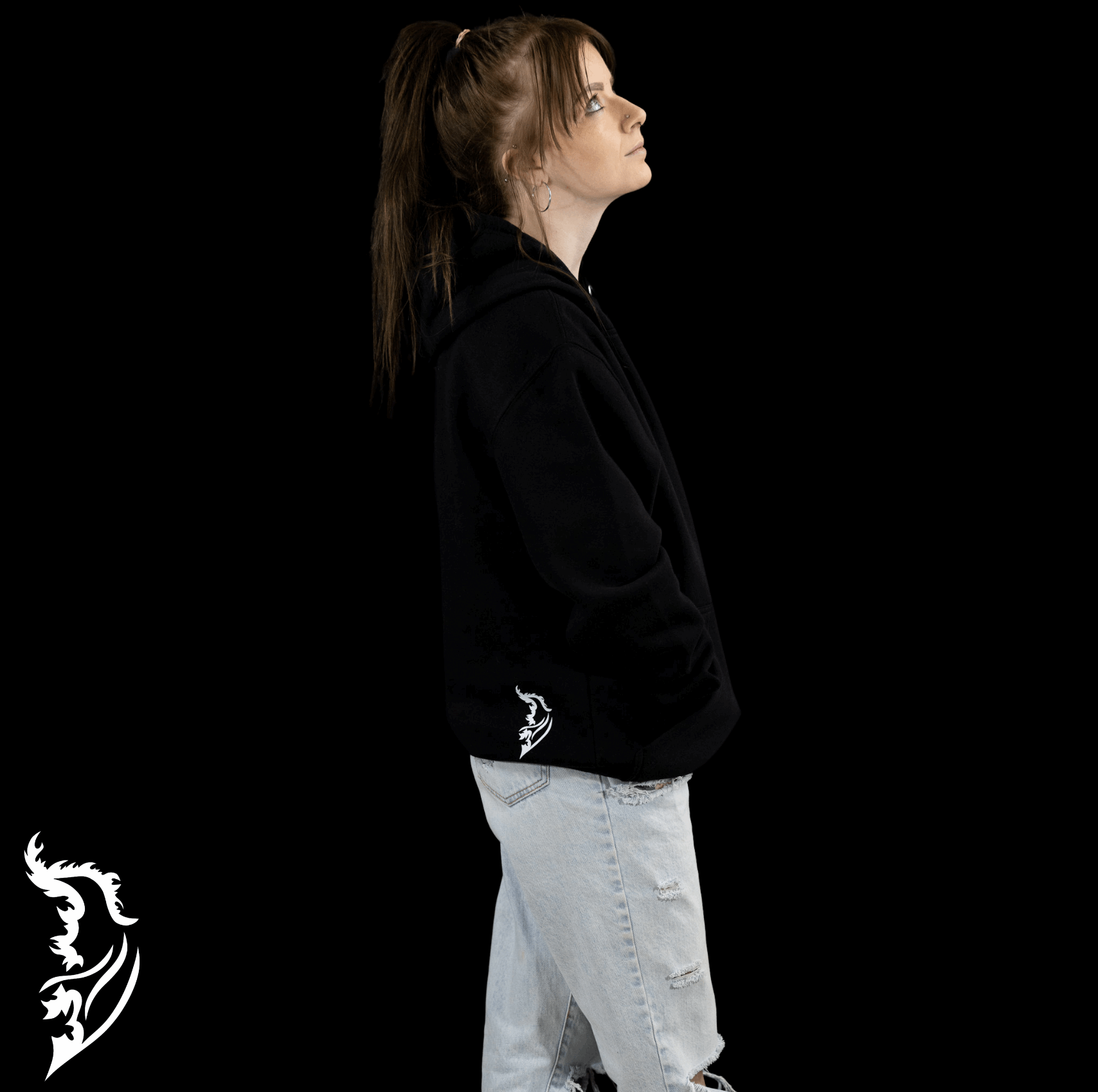 Cyborg Skeleton Fleece Lined Hand - drawn Hoodie