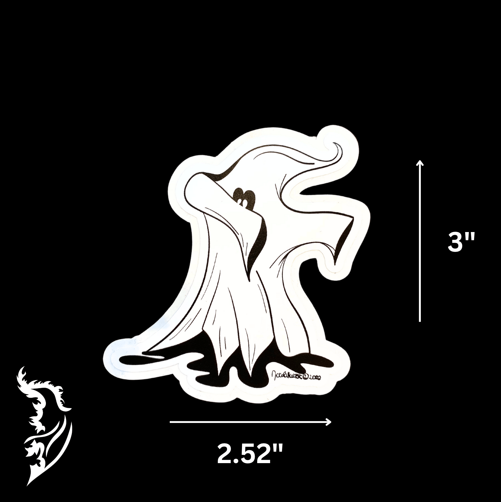 Dabbing Ghost Hand - drawn Vinyl Sticker