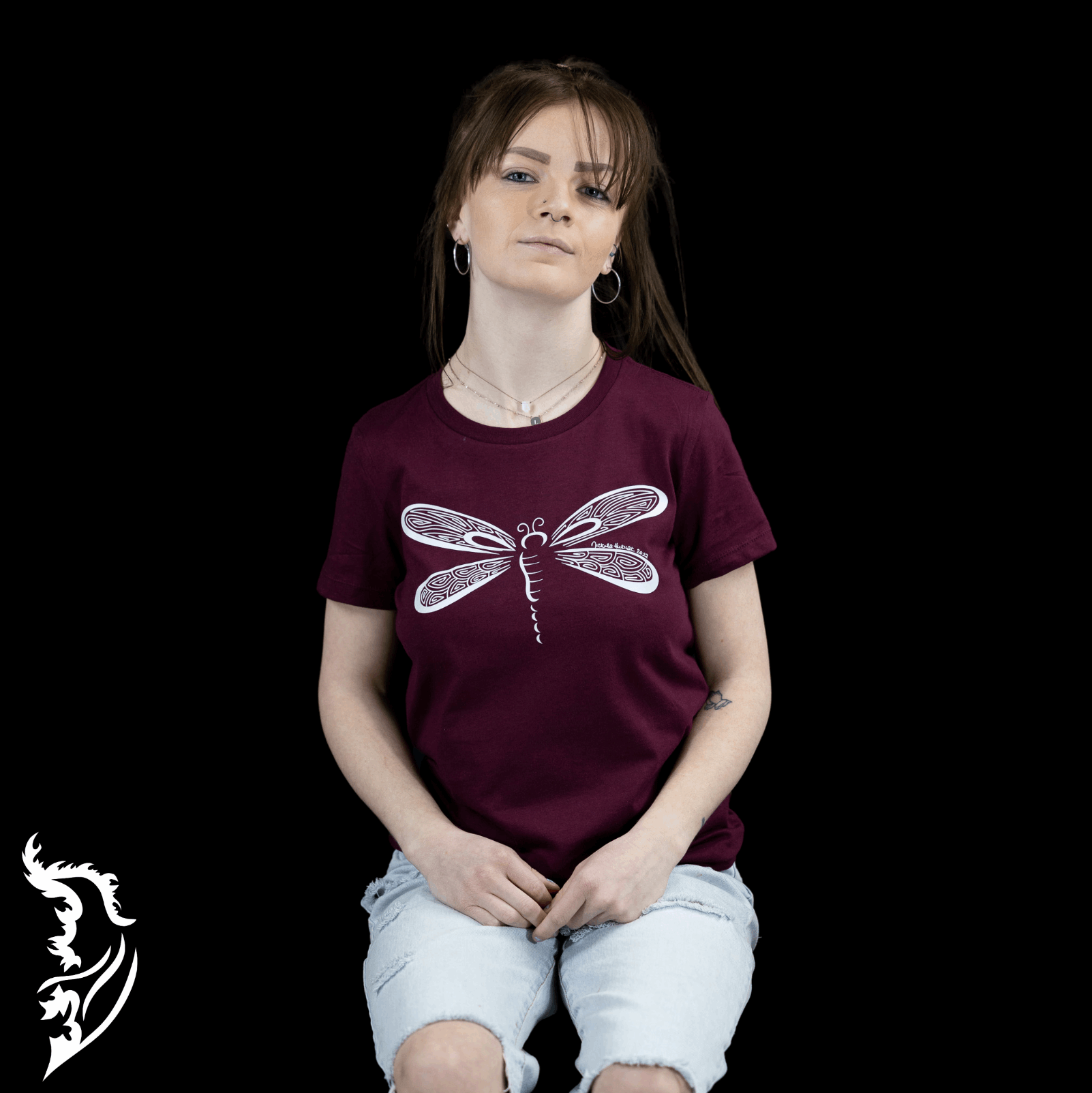 Dragonfly Hand - drawn Ladies Tee