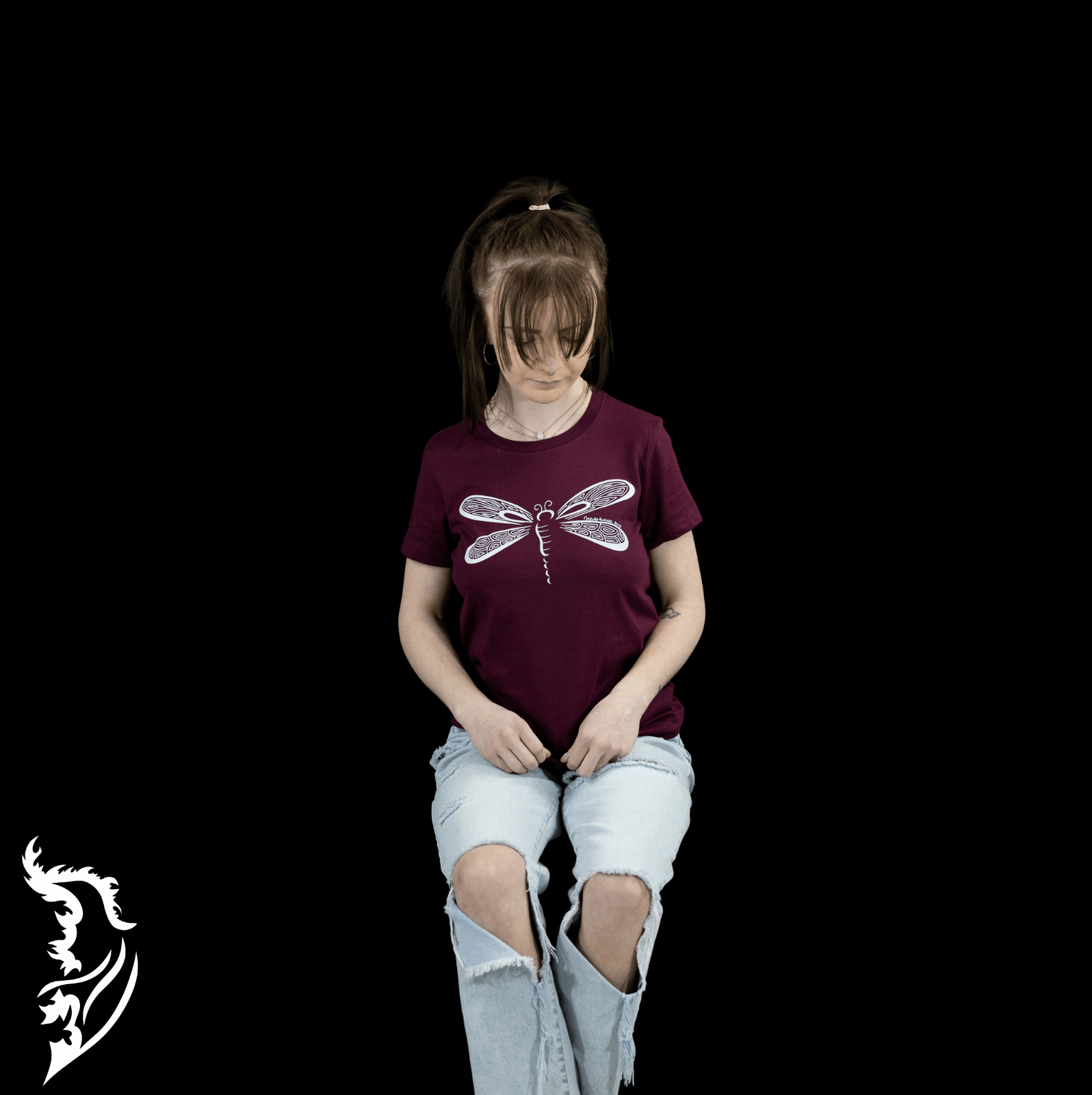 Dragonfly Hand - drawn Ladies Tee