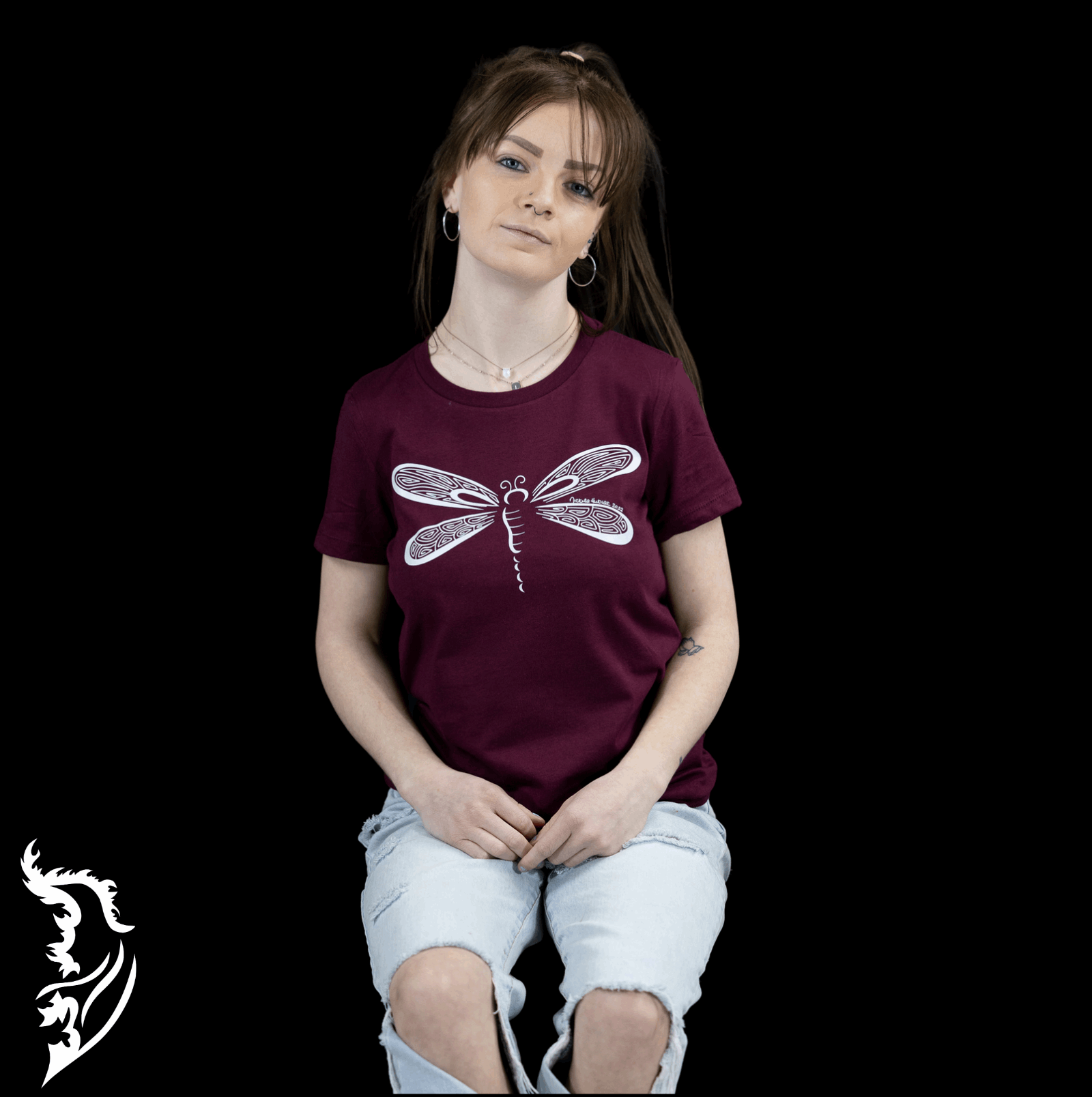 Dragonfly Hand - drawn Ladies Tee