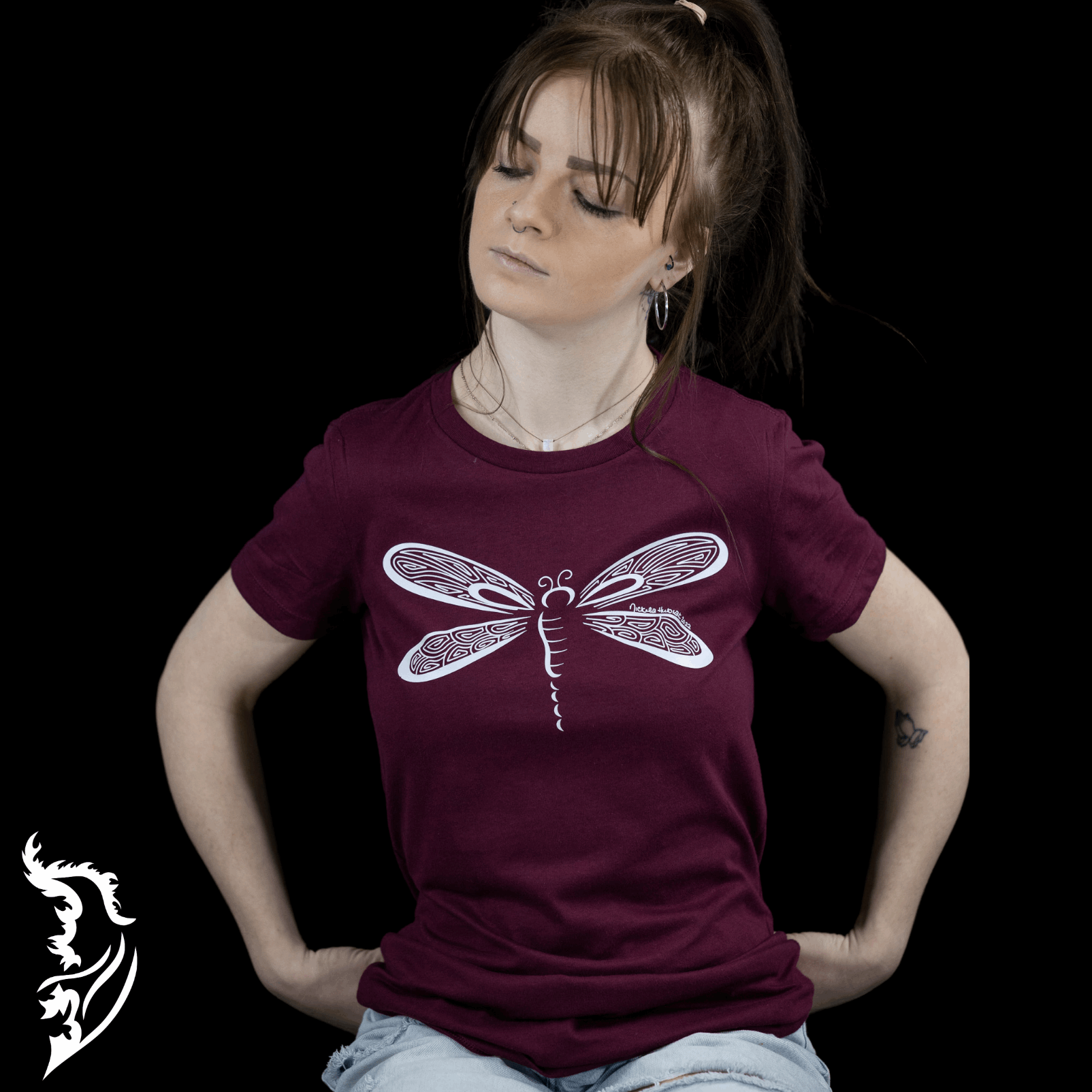 Dragonfly Hand - drawn Ladies Tee