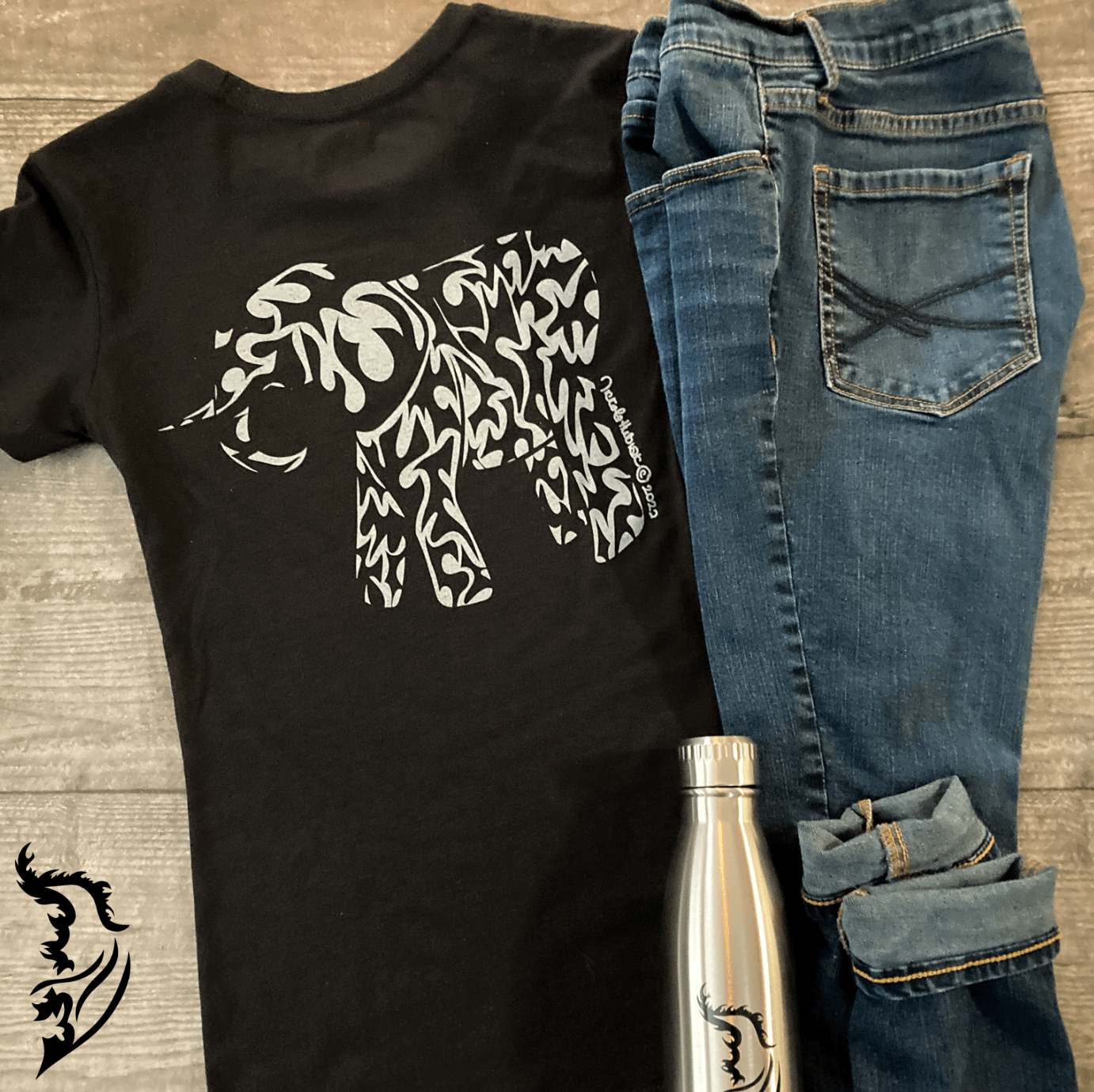 Elephant Hand - drawn T-Shirt | Ladies