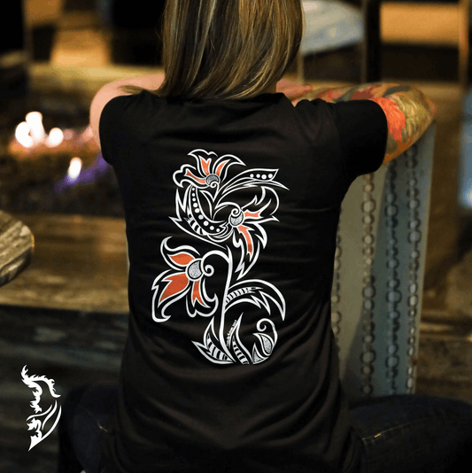 Fire Flower Hand - drawn Ladies T-Shirt