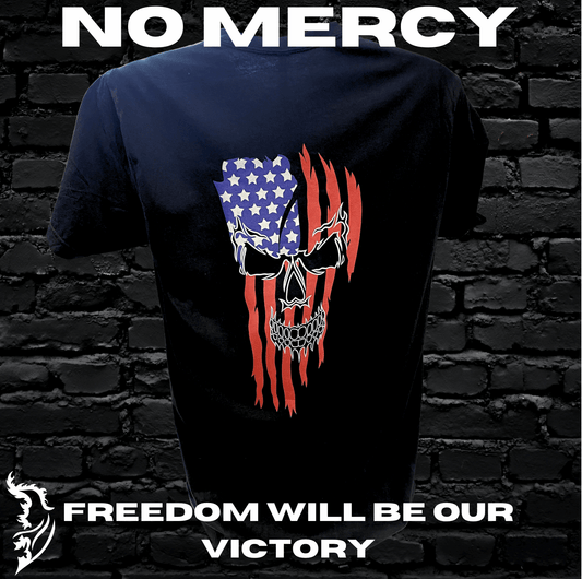Flag & Skull Hand - drawn Men's T-Shirt