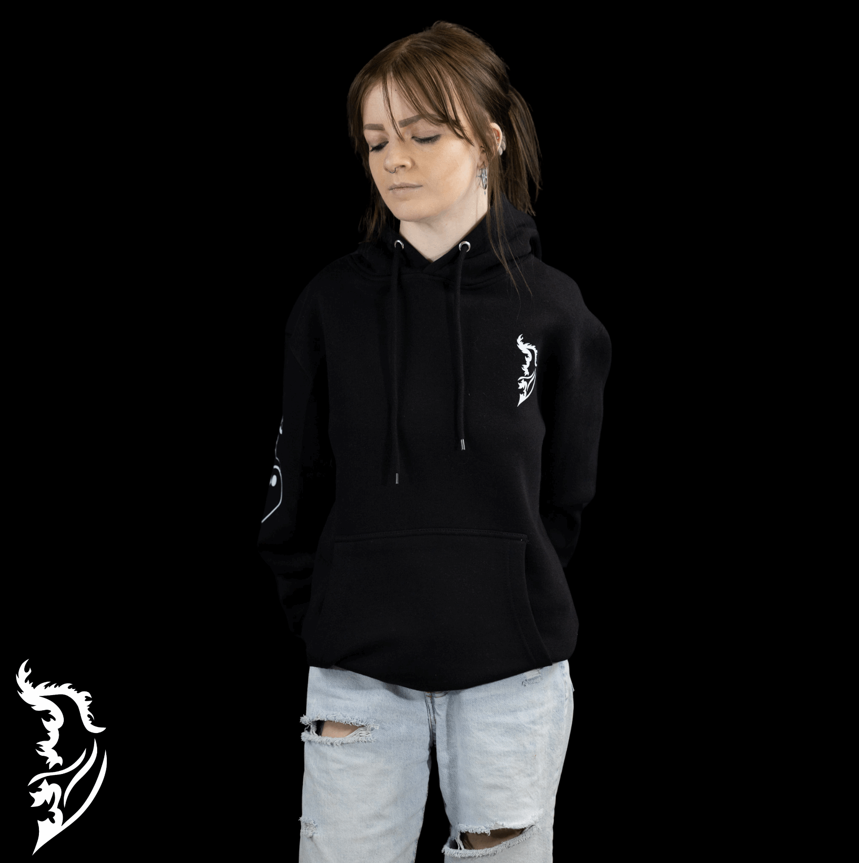 Lady Joker Hand - drawn Fleece Lined Hoodie