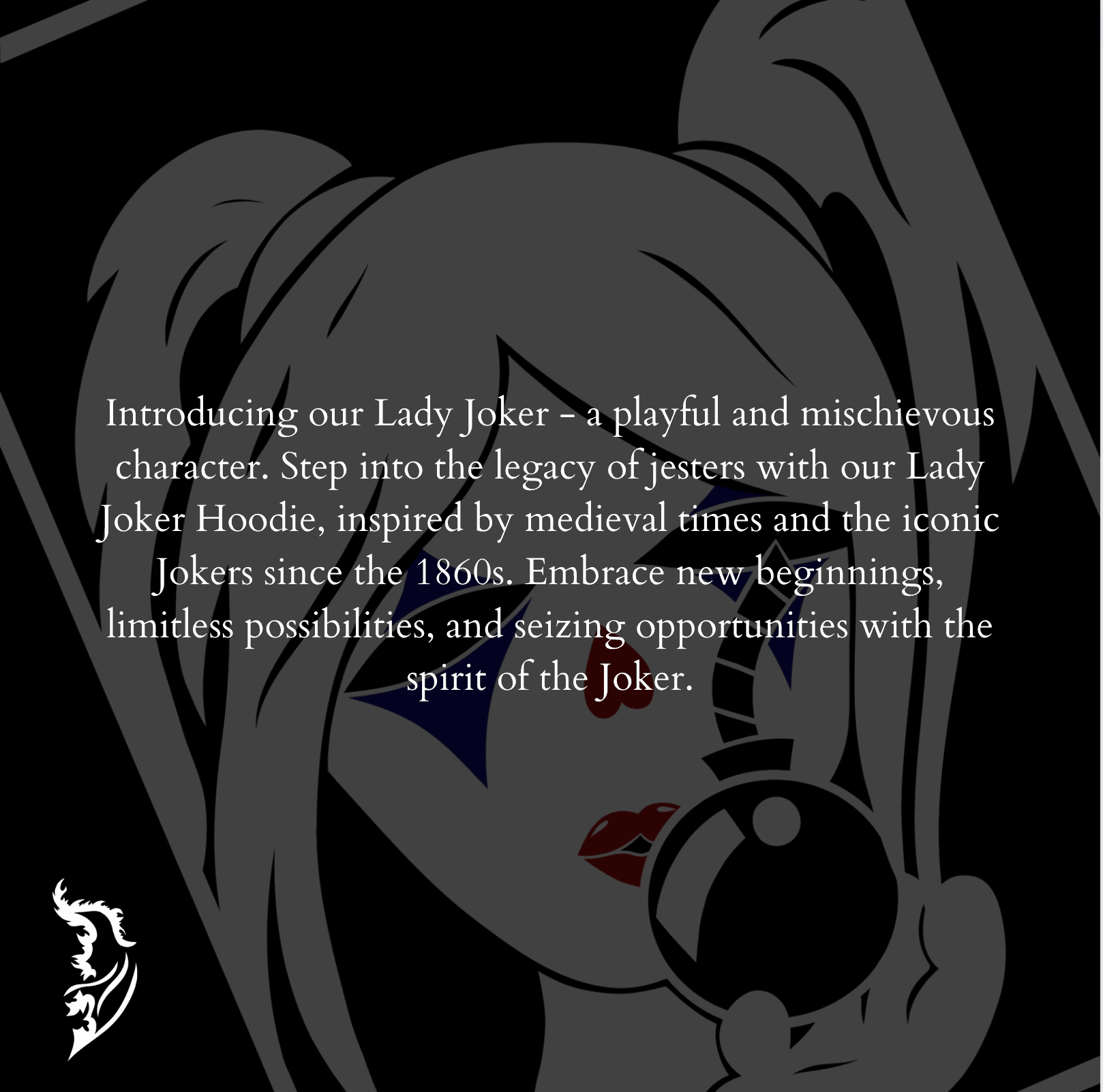 Lady Joker Hand - drawn Fleece Lined Hoodie