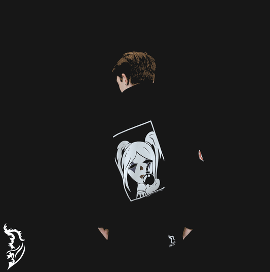 Lady Joker Hand - drawn Fleece Lined Hoodie