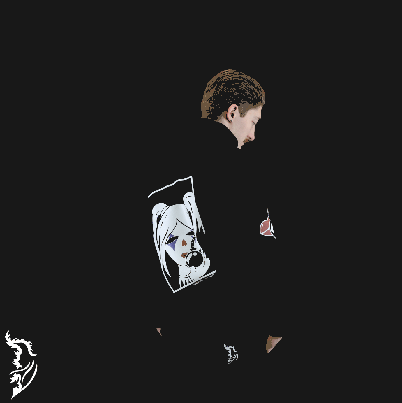 Lady Joker Hand - drawn Fleece Lined Hoodie
