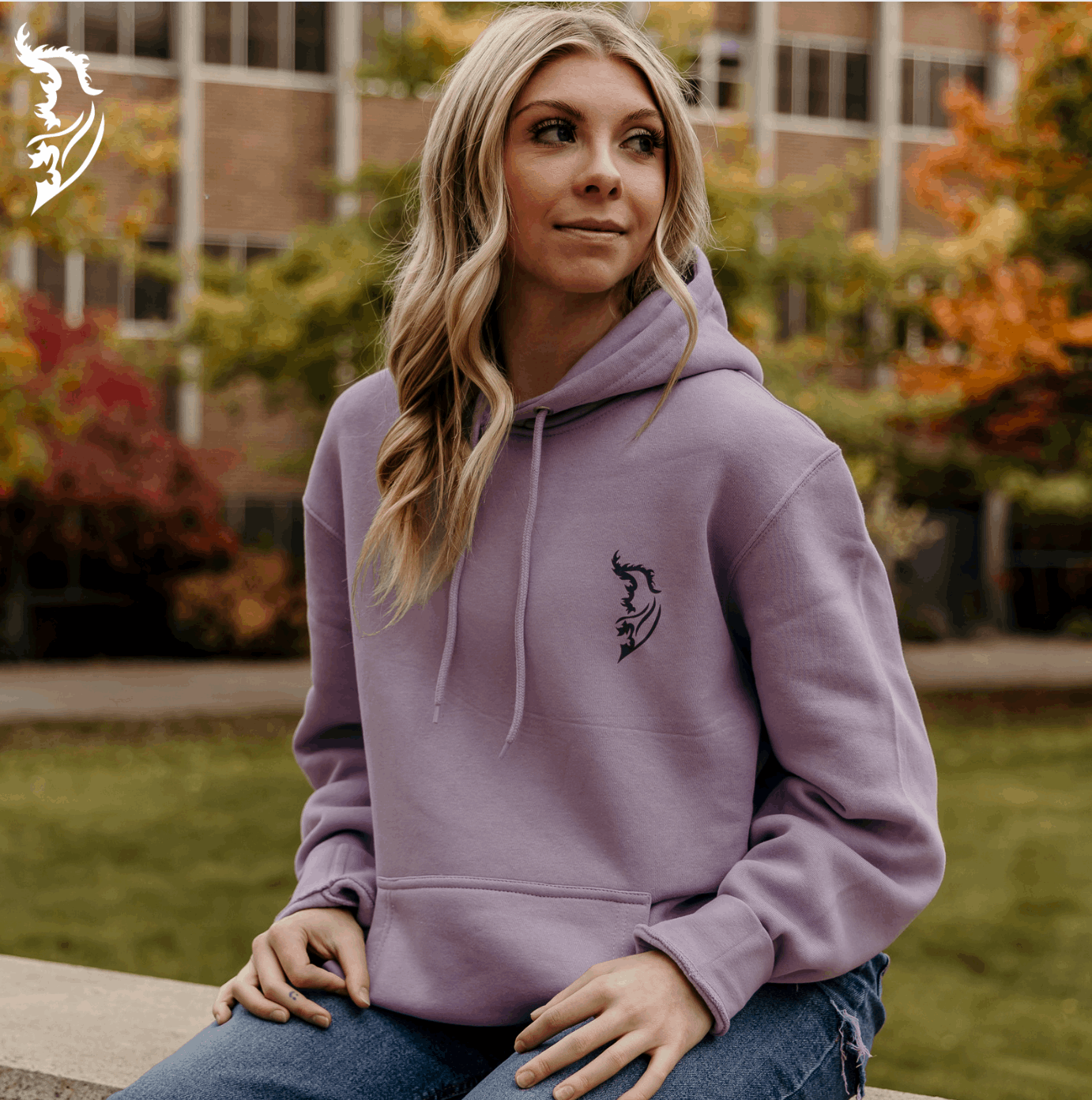 Lady on a Pedestal Hand - drawn Fleece Hoodie
