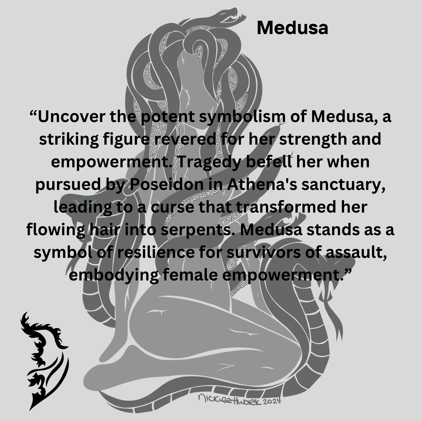 Medusa Hand - drawn Fleece Hoodie