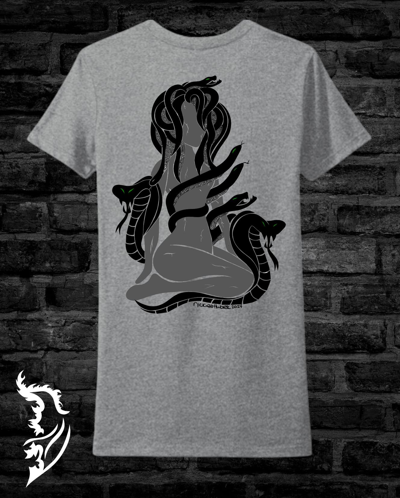 Medusa Ladies Hand - drawn T-Shirt