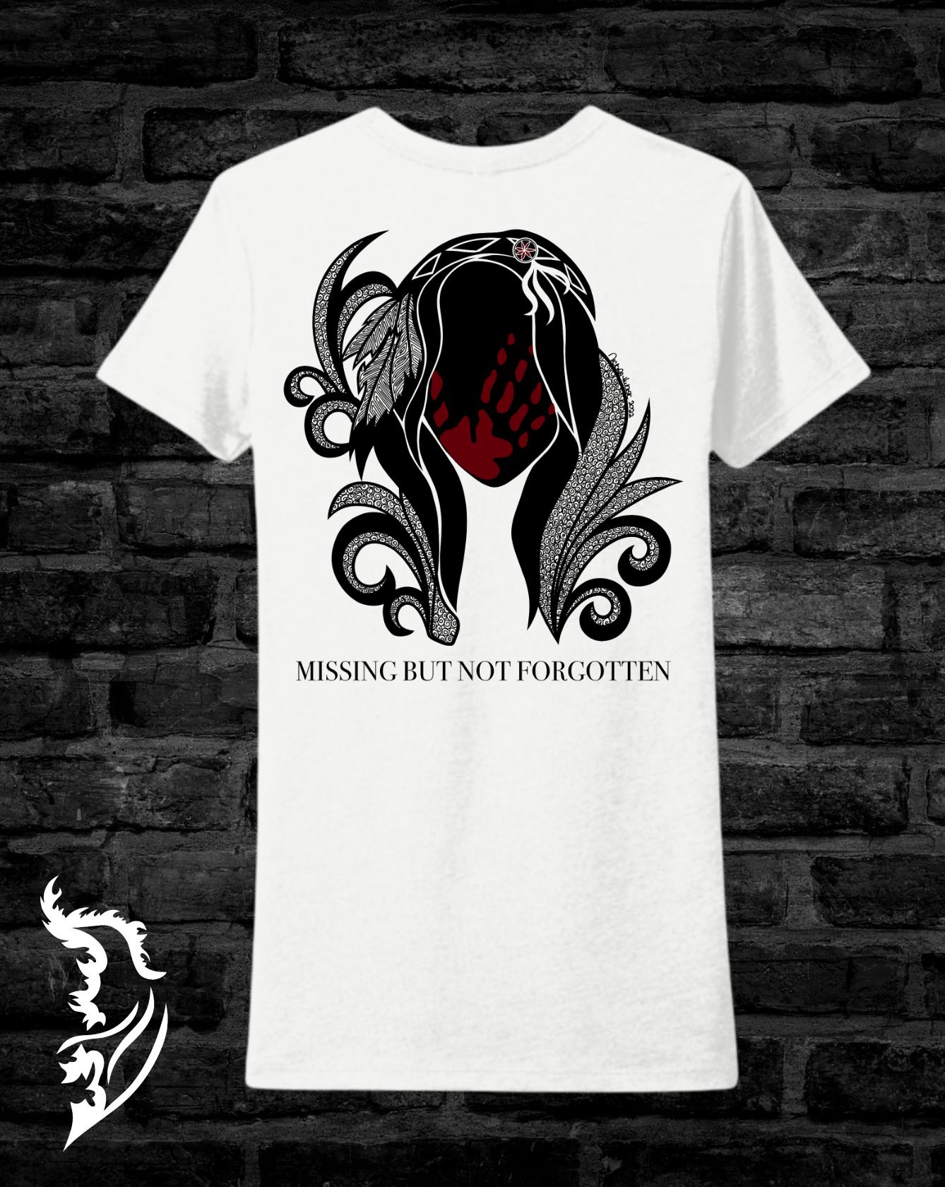 Missing But Not Forgotten Hand - drawn Ladies T-Shirt