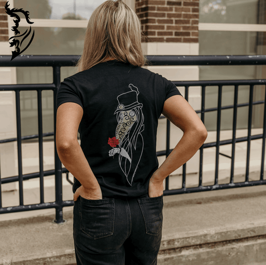 Plague Doctor Hand - drawn Ladies T-Shirt