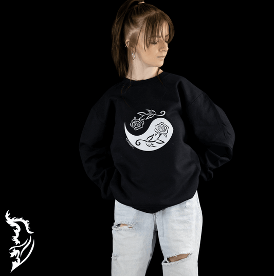 Rose | Yin and Yang Hand - drawn Sweatshirt