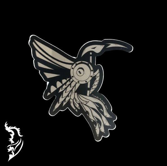 Steampunk Hummingbird Vinyl Sticker
