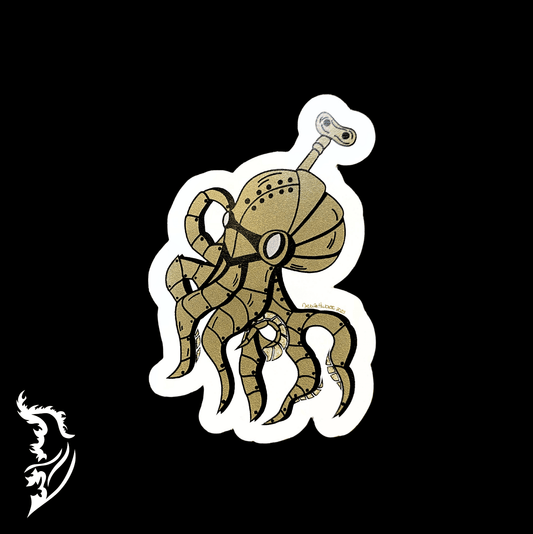 Steampunk Octopus Vinyl Hand - drawn Sticker