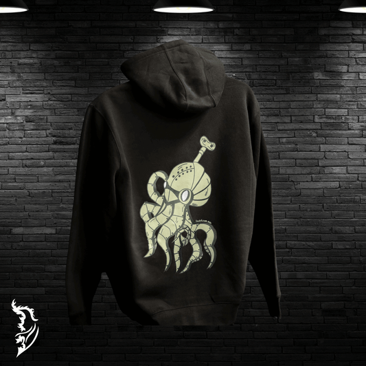Steampunk Octopus Zip - Up Hand - drawn Hoodie