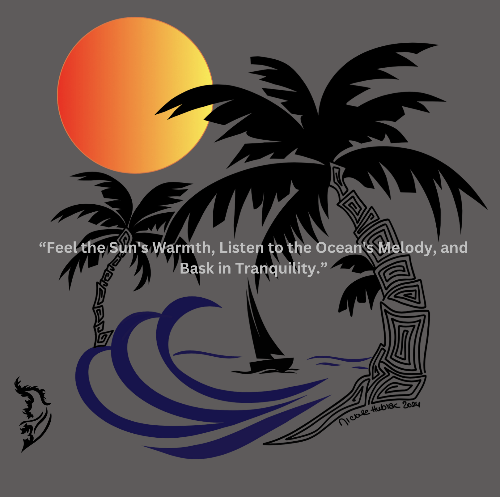 Summer Vibes Men's Hand - drawn T-Shirt