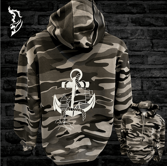 Surviving the Storm Hand - drawn Fleece Hoodie