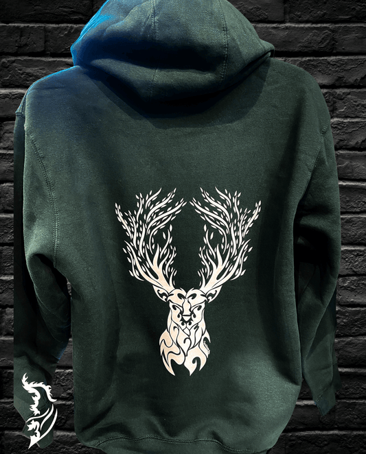 The Stag Hand - drawn Fleece Lined Hoodie