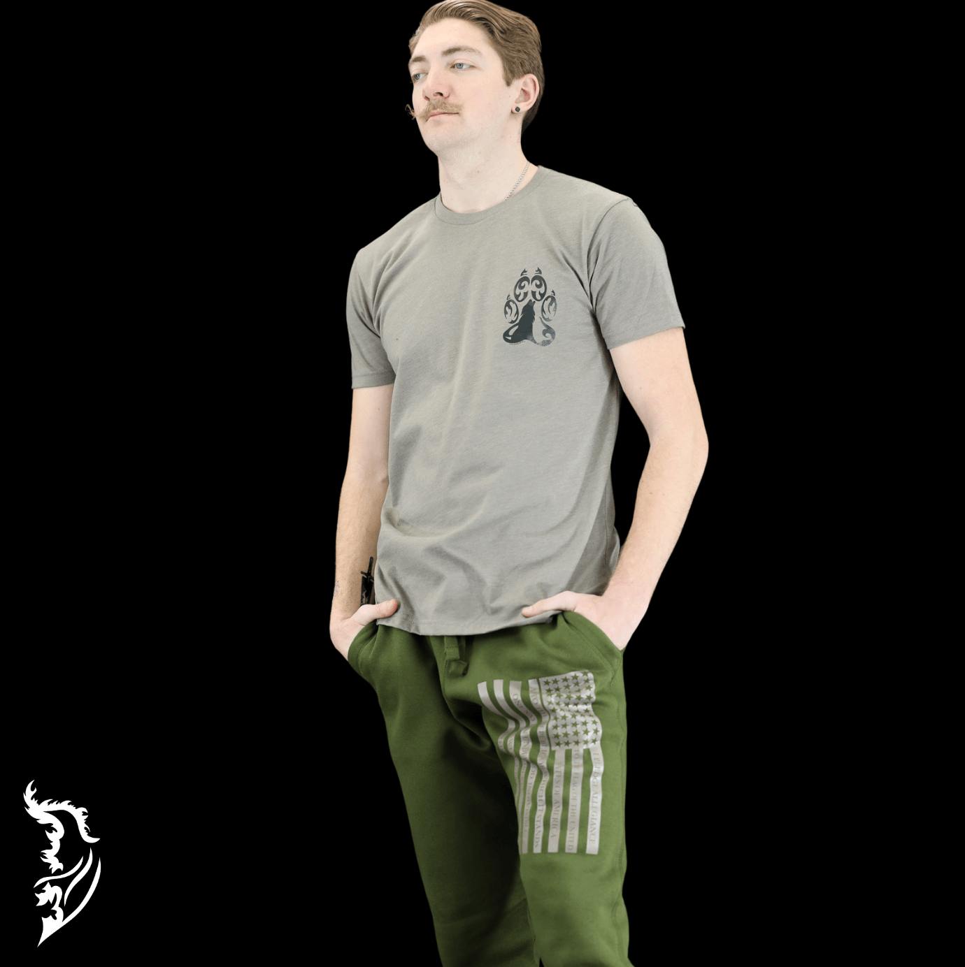 The Wolf Hand - drawn Men's T-Shirt