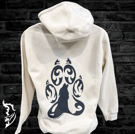 Wolf Hand - drawn Fleece Lined Hoodie